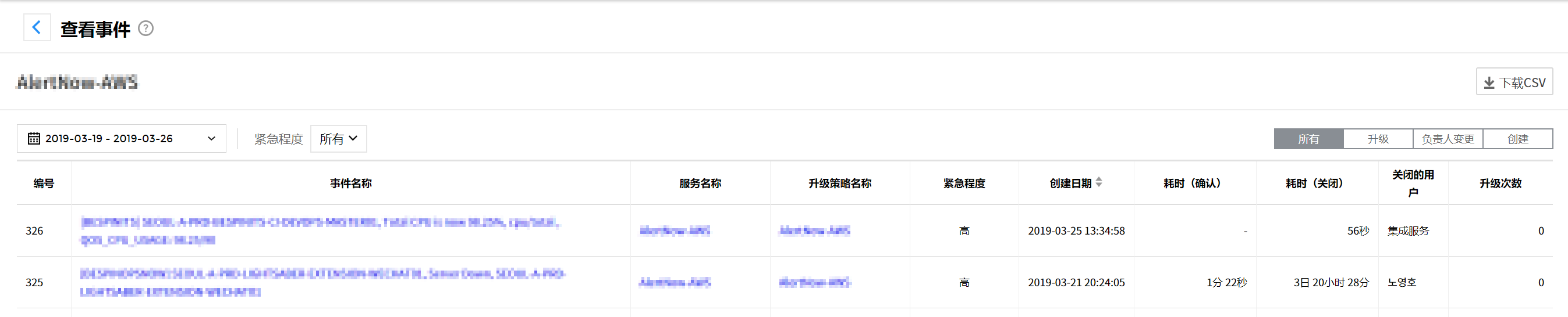 点击查看事件时详情页面